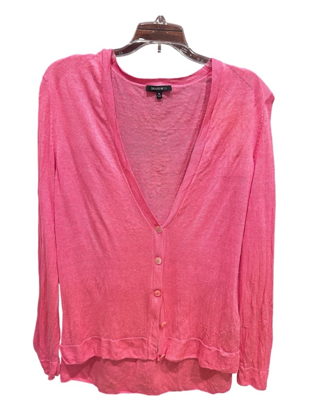 Lafayette 148 New York 
Linen Cardigan Women’s Pink Lightweight Knit Size L